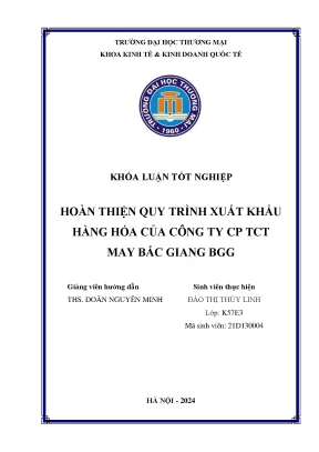 Hoàn thiện quy trình xuất khẩu hàng hóa của công ty cổ phần tổng công ty may bắc giang bgg