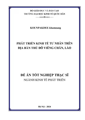 Phát triển kinh tế tư nhân trên địa bàn thủ đô viêng chăn lào