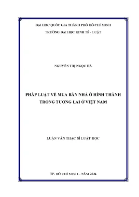 Pháp luật về mua bán nhà ở hình thành trong tương lai ở việt nam