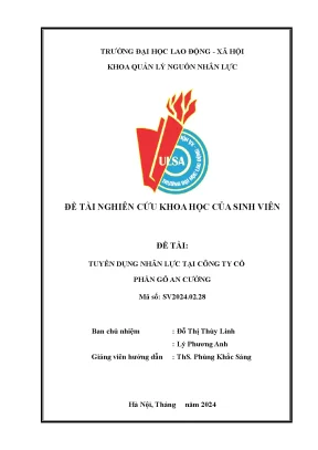 Đề tài nghiên cứu khoa học của sinh viên đề tài tuyển dụng nhân lực tại công ty cổ phần gỗ an cường