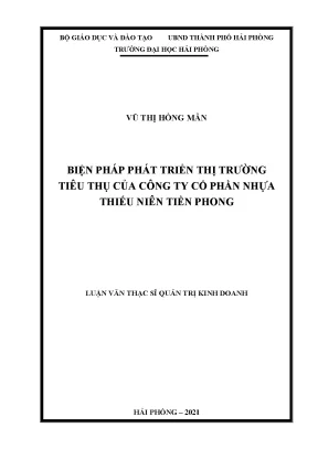 Luận văn thạc sĩ quản trị kinh doanh biện pháp phát triển thị trường tiêu thụ của công ty cổ phần nhựa thiếu niên tiền phong