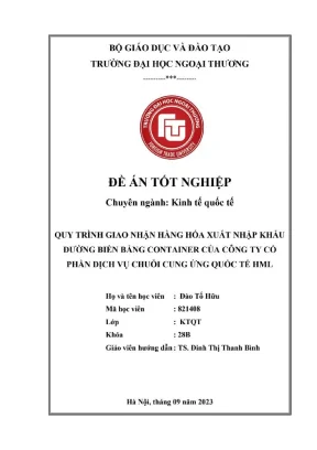 Quy trình giao nhận hàng hóa xuất nhập khẩu đường biển bằng container của công ty cổ phần dịch vụ chuỗi cung ứng quốc tế hml