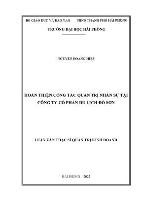 Luận văn thạc sĩ quản trị kinh doanh hoàn thiện công tác quản trị nhân sự tại công ty cổ phần du lịch đồ sơn