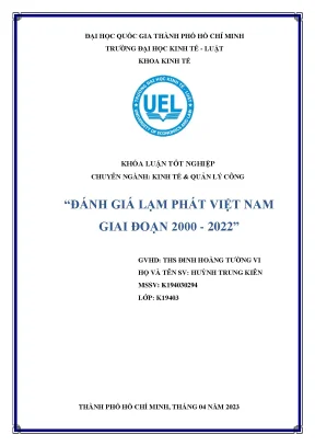 Đánh giá lạm phát việt nam giai đoạn 2000 2022