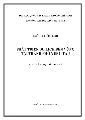 Phát triển du lịch bền vững tại thành phố vũng tàu
