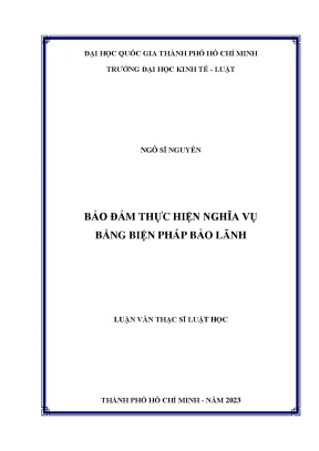 Bảo đảm thực hiện nghĩa vụ bằng biện pháp bảo lãnh