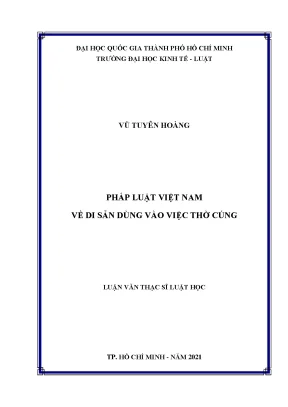 Pháp luật việt nam r nvề di sản dùng vào việc thờ cúng
