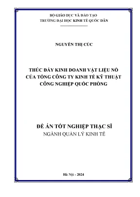 Thúc đẩy kinh doanh vật liệu nổ của tổng công ty kinh tế kỹ thuật công nghiệp quốc phòng