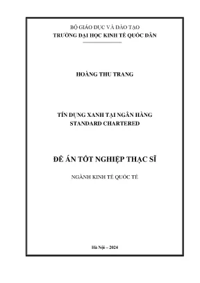 Tín dụng xanh tại ngân hàng standard chartered