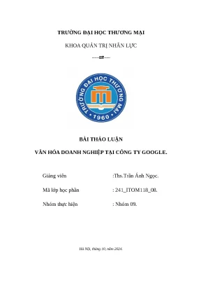 Thảo luận văn hóa doanh nghiệp tại công ty google