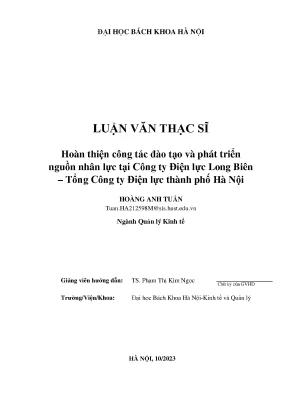 Hoàn thiện công tác đào tạo và phát triển nguồn nhân lực tại công ty điện lực long biên tổng công ty điện lực thành phố hà nội