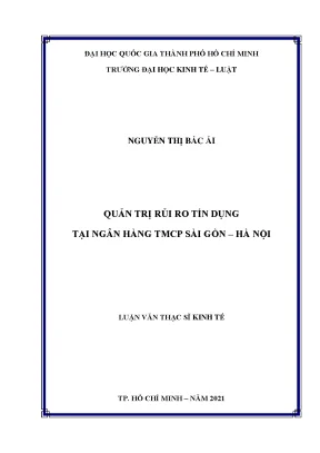 Quản trị rủi ro tín dụng tại ngân hàng tmcp sài gòn hà nội