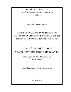 Nghiên cứu các nhân tố ảnh hưởng tới chất lượng của phương thức đào tạo kết hợp tại một số trường đại học khu vực hà nội