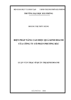 Luận văn thạc sĩ quản trị kinh doanh biện pháp nâng cao hiệu quả kinh doanh của công ty cổ phần phương bắc