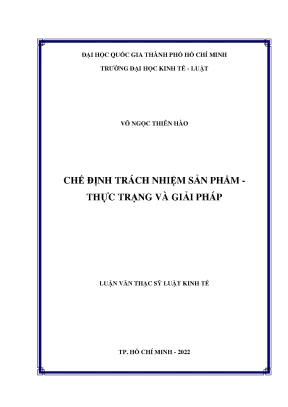Chế định trách nhiệm sản phẩm r nthực trạng và giải pháp