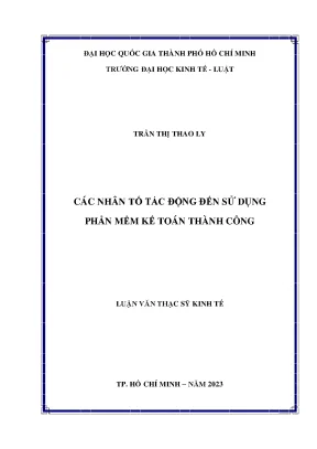 Các nhân tố tác động đến sử dụng phần mềm kế toán thành công