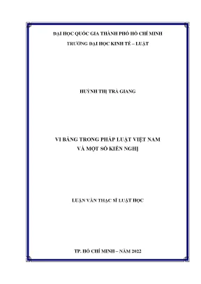 Vi bằng trong pháp luật việt nam một số kiến nghị