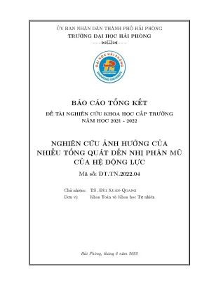 Đề tài nghiên cứu khoa học cấp trường nghiên cứu ảnh hưởng của nhiễu tổng quát đến nhị phân mũ của hệ động lực