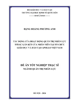 Tác động của hoạt động quản trị nhân lực tới sự gắn kết của nhân viên tại tổ chức giáo dục và đào tạo apollo việt nam