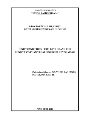 Hình thành chiến lược kinh doanh cho công ty cổ phần vissai ninh bình đến năm 2030