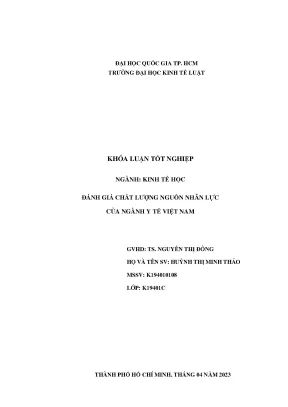 Đánh giá chất lượng nguồn nhân lực của ngành y tế việt nam