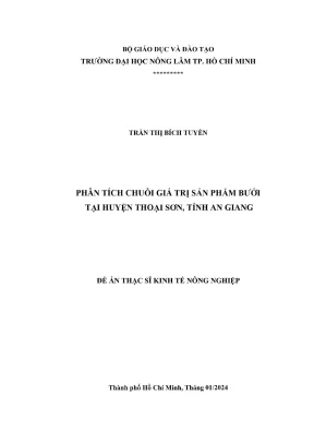 Luận văn thạc sĩ kinh tế nông nghiệp phân tích chuỗi giá trị sản phẩm bưởi tại huyện thoại sơn tỉnh an giang
