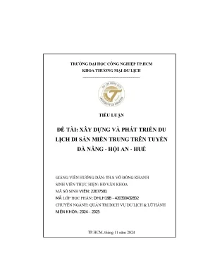 Đề tài xây dựng và phát triển du lịch di sản miền trung trên tuyến đà nẵng hội an huế