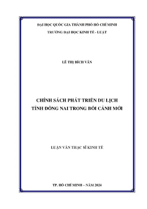 Chính sách phát triển du lịch tỉnh đồng nai trong bối cảnh mới