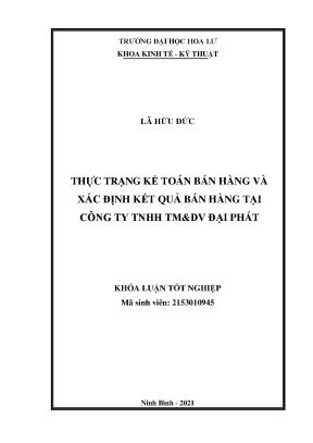 Thực trạng kế toán bán hàng và xác định kết quả bán hàng tại công ty tnhh tmdv đại phát