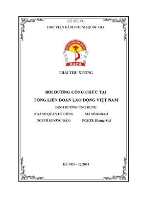 Bồi dưỡng công chức tại tổng liên đoàn lao động việt nam định hướng ứng dụng