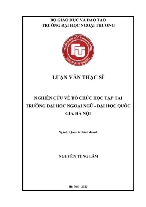 Nghiên cứu về tổ chức học tập tại trường đại học ngoại ngữ đại học quốc gia hà nội
