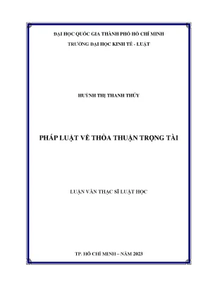 Pháp luật về thỏa thuận trọng tài