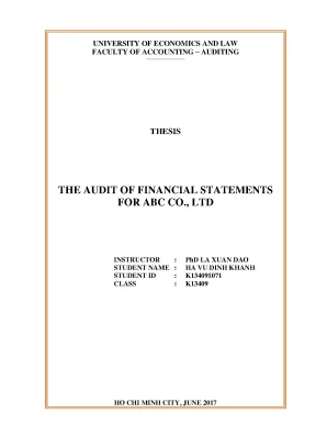 The audit of financial statements r nfor abc co