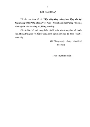 Luận văn thạc sĩ quản lý kinh tế biện pháp tăng cường huy động vốn tại ngân hàng tmcp đại chúng việt nam chi nhánh hải phòng