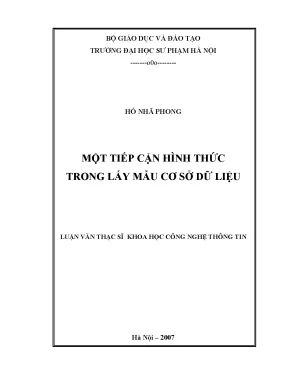 Một tiếp cận hình thức trong lấy mẫu cơ sở dữ liệu