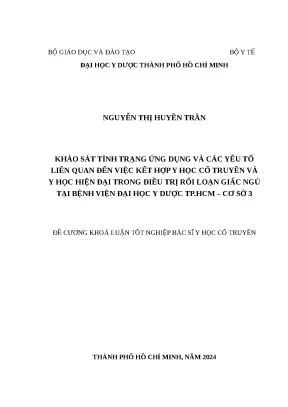 Khảo sát tình trạng ứng dụng và các yếu tố liên quan đến việc kết hợp y học cổ truyền và y học hiện đại trong điều trị rối loạn giấc ngủ tại bệnh viện đại học y dược tp hcm cơ sở 3