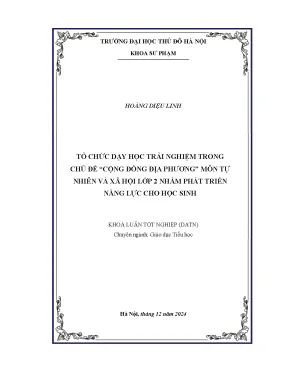Tổ chức dạy học trải nghiệm trong chủ đề cộng đồng địa phương môn tự nhiên và xã hội lớp 2 nhằm phát triển năng lực cho học sinh