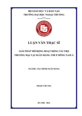 Giải pháp mở rộng hoạt động tài trợ thương mại tại ngân hàng tmcp đông nam á