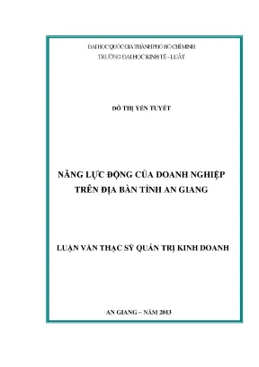 Năng lực động của doanh nghiệp trên địa bàn tỉnh an giang