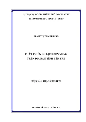 Phát triển du lịch bền vững trên địa bàn tỉnh bến tre