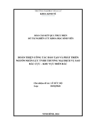 Hoàn thiện công tác đào tạo và phát triển nguồn nhân lực tnhh thương mại dịch vụ sao bắc cực khu vực miền bắc