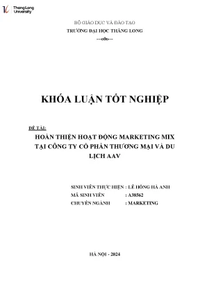 Hoàn thiện hoạt động marketing mix tại công ty cổ phần thương mại và du lịch aav