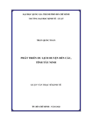 Phát triển du lịch huyện bến cầu tỉnh tây ninh