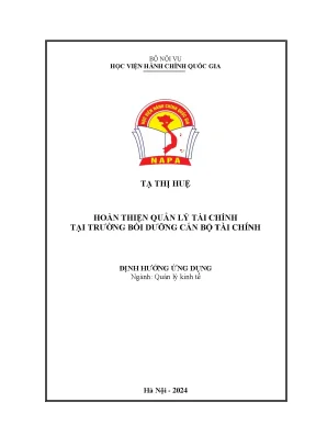 Hoàn thiện quản lý tài chính tại trường bồi dưỡng cán bộ tài chính