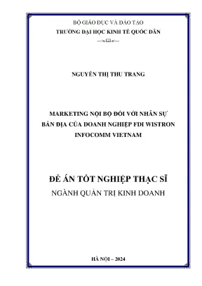 Marketing nội bộ đối với nhân sự bản địa của doanh nghiệp fdi wistron infocomm việt nam