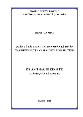 Quản lý tài chính tại ban quản lý dự án xây dựng huyện cẩm xuyên tỉnh hà tĩnh