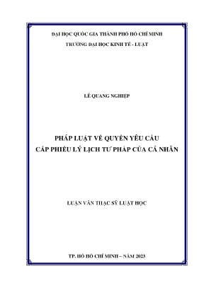 Pháp luật về quyền yêu cầu cấp phiếu lý lịch tư pháp của cá nhân