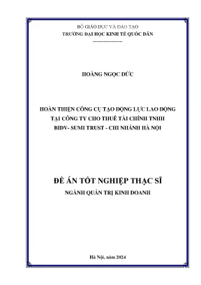 Hoàn thiện công cụ tạo động lực lao động tại công ty cho thuê tài chính tnhh bidv sumitrust chi nhánh hà nội