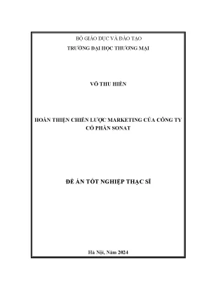 Luận văn thạc sĩ hoàn thiện chiến lược marketing của công ty cổ phần sonat