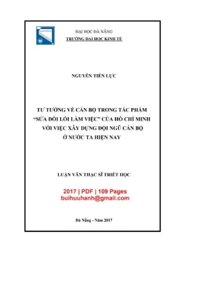 Luận văn thạc sĩ tư tưởng về cán bộ trong tác phẩm